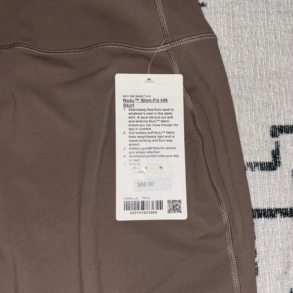 Lululemon Nulu High Rise Slim Fit Skirt Taupetastic Size 8 - Picture 6 of 11
